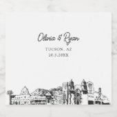 トゥーソン結婚アリゾナのシャンパンラベル スパークリングワインラベル (シングルラベル)