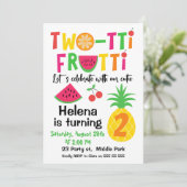トゥーティーフルーティ 2歳の女の子の誕生日パーティー招待状 招待状 (スタンド正面)