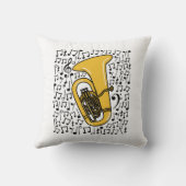 トゥーバミュージカルノートチューバーストブラスミュージシャン クッション (裏面)