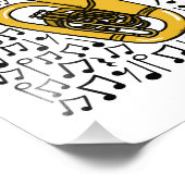 トゥーバミュージカルノートチューバーストブラスミュージシャン フォトプリント            (角)