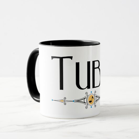 トゥーバ装飾ラインミュージカル楽器 マグカップ (正面左)
