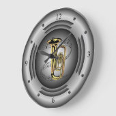 トゥーバ~ミュージカルスクロール~シルバースピーカー~ ラージ壁時計 (傾斜)