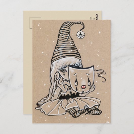 トゥーフェイスリトルピエロピエロハロウィーンはがき ポストカード (正面/裏面)