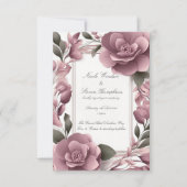 トゥーフォーエバーマウヴフローラ結婚式招待状 (正面)