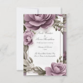 トゥーフォーエバーマウヴフローラ結婚式招待状 (正面)