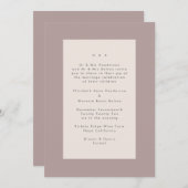 トゥープオンベージュモダンミニマルシンプル結婚ズ 招待状 (正面/裏面)