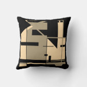 トゥーペクリームブラックはっきりした幾何学的モザイク抽象芸術 クッション (裏面)