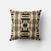 トゥーペクリームブラック幾何学抽象芸術タイルデザイン クッション (裏面)