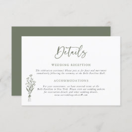 トゥーペグリーンミニマイリスト結婚ブーケの詳細 エンクロージャーカード