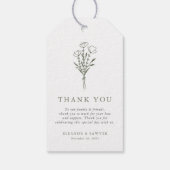 トゥーペグリーンミニマルフローラブーケ結婚ス ギフトタグ (裏面)