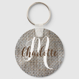 トゥーペグレーリネンデザインミニマリストモノグラム名 キーホルダー