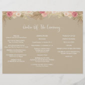 トゥーペトリフォールドボホフローラ結婚式プログラムフライヤー チラシ (裏面)