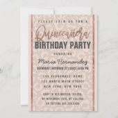 トゥーペピンクローズ金ゴールドグリッターチーターキンセアニラ 招待状 (正面)