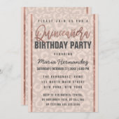 トゥーペピンクローズ金ゴールドグリッターチーターキンセアニラ 招待状 (正面/裏面)