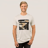 トゥーペブラックタンジオメトリックMCMライクアートデザイン トライブレンドTシャツ (正面全面)