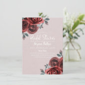 トゥーペブルガンディウォーターカラーバラブライダルシャワー 招待状 (スタンド正面)