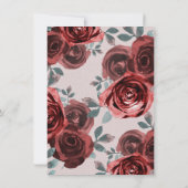 トゥーペブルガンディウォーターカラーバラブライダルシャワー 招待状 (裏面)