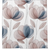 トゥーペブルー花びら シャワーカーテン (正面)