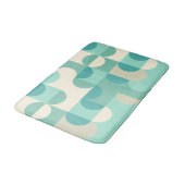 トゥーペベージュティール(緑がかった色)ブルーミントグリーンサークルパターン バスマット (アングル)