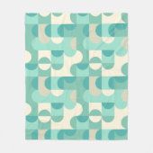 トゥーペベージュティール（緑がかった色）ブルーミントグリーンサークルパターン フリースブランケット (正面)