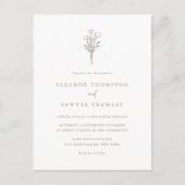 トゥーペミニマルフローラブーケ結婚ス インビテーションポストカード (正面)