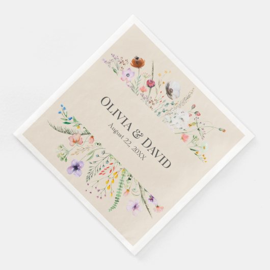 トゥーペワイルドフラワーメドウ結婚ズのナプキン (コーナー)