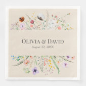 トゥーペワイルドフラワーメドウ結婚ズのナプキン (正面)