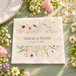 トゥーペワイルドフラワーメドウ結婚ズのナプキン