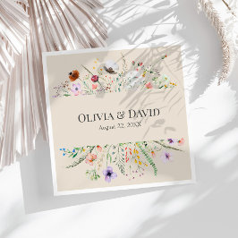 トゥーペワイルドフラワーメドウ結婚ズのナプキン