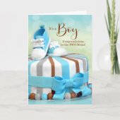 トゥーモムズ新生児ボーイおめでとう カード (正面)