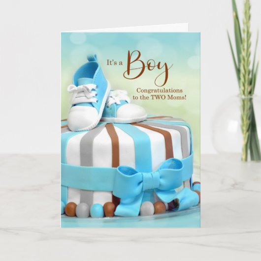 トゥーモムズ新生児ボーイおめでとう カード (正面)