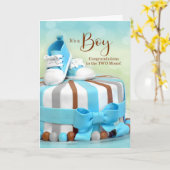 トゥーモムズ新生児ボーイおめでとう カード (黄色い花)