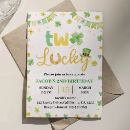 トゥーラッキーセントパトリックの日2nd誕生日招待状 招待状