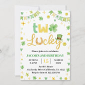 トゥーラッキーセントパトリックの日2nd誕生日招待状 招待状 (正面)