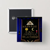 トゥーリンの順序からのフリーメーソンの王位の象徴、 缶バッジ (正面&裏面)