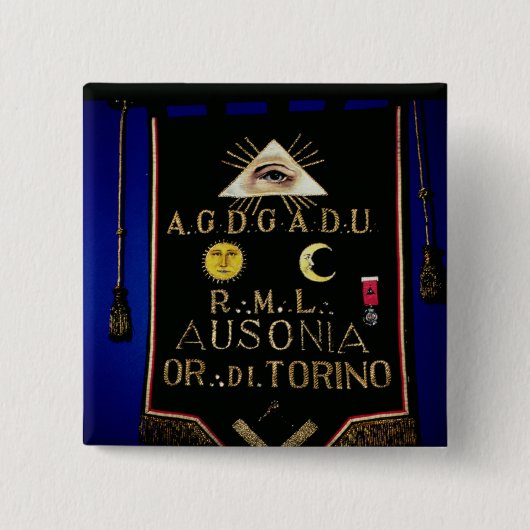 トゥーリンの順序からのフリーメーソンの王位の象徴、 缶バッジ (正面)