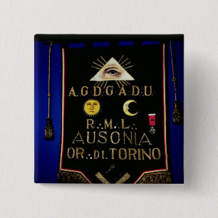 トゥーリンの順序からのフリーメーソンの王位の象徴、 缶バッジ