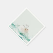 トゥールコイズグリーンパステル水色 スタンダードカクテルナプキン (角)