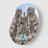 トゥールサンエティエンヌ大聖堂フランスギフト ラージ壁時計 (傾斜)