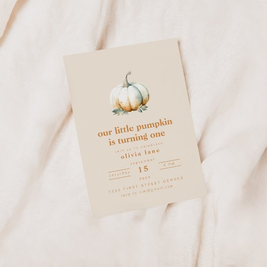 トゥールリトルカボチャ秋誕生日招待状 招待状