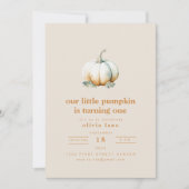 トゥールリトルカボチャ秋誕生日招待状 招待状 (正面)