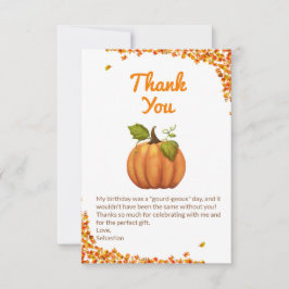 トゥールリトルカボチャ秋誕生日 サンキューカード