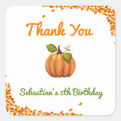 トゥールリトルカボチャ秋誕生日 スクエアシール (正面)