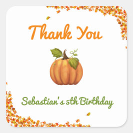 トゥールリトルカボチャ秋誕生日 スクエアシール