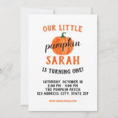 トゥールリトルカボチャ誕生日招待状 招待状 (正面)