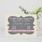 トゥールリトルカボチャ金ゴールドグリッター誕生日招待状 招待状 (スタンド正面)