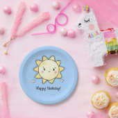 トゥールリトルサンシャインハッピーバースデーブルー ペーパープレート (パーティー)