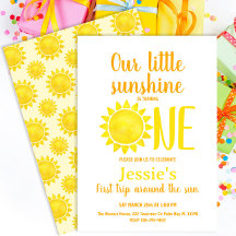 トゥールリトルサンシャインファースト誕生日招待状