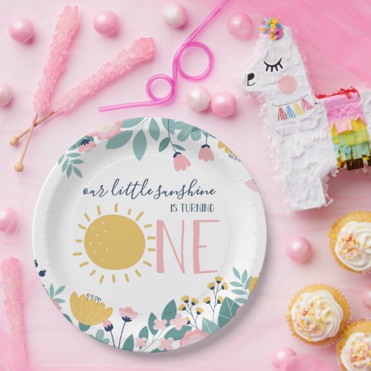トゥールリトルサンシャインボーホフローラ誕生日 ペーパープレート (パーティー)