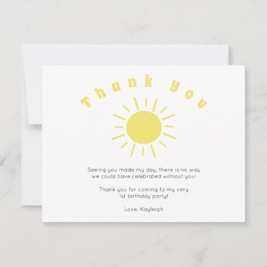 トゥールリトルサンシャイン誕生日サンキューカード サンキューカード (正面)